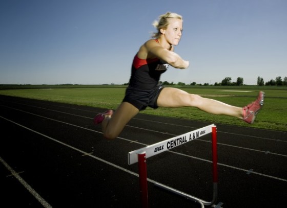 Taylor Adcock is the now generation Central A& M Raider track star/Mark Roberts photo