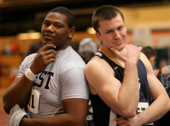 throwers having a light moment at U of I/Tony Holler image